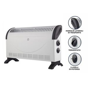 Calentador Eléctrico Convector 750W 1050W 1800W 52.5x17x32.5 Cm Blanco con 3 Niveles de Potencia para Uso Doméstico - Product Image 3
