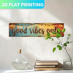Targa in metallo <span class=keywords><strong>vintage</strong></span> con scritta 'Good <span class=keywords><strong>Vibes</strong></span> Only', decorazione da parete con citazione ispiratrice per casa, bar, agriturismo - Product Image 1