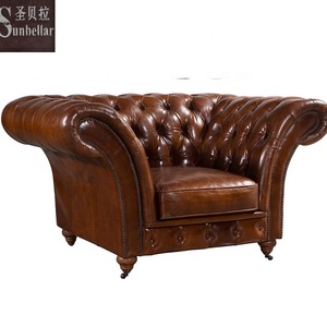 Mobili dell'hotel su misura divano in vera pelle Vintage fatto a mano e in vera pelle <span class=keywords><strong>poltrona</strong></span> soggiorno VIP camera in pelle marrone chiaro Tufted Roll <span class=keywords><strong>poltrona</strong></span> - Product Image 2