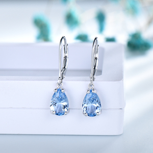 Conjunto de joyería de boda para novia al por mayor, Diamante de agua de circón cortado con hielo en forma de gota para fiestas y regalos para mujeres - Product Image 6