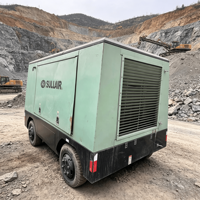 Compresseur d'air portable à vis Sul-lair 720, entraîné par moteur diesel, 194 kW, 20 bars, monté sur remorque, pour travaux de carrière, d'exploitation minière et de forage