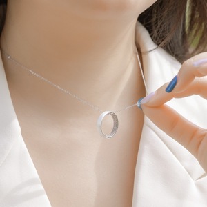 Bague éternité en argent sterling S925 avec zircon blanc 5A, finition brossée, pavé intégral pour femmes - Product Image 5