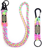Porte-clés en paracorde tressé avec logo personnalisé et drapeau américain, collier en corde de parachute, porte-clés en paracorde résistant