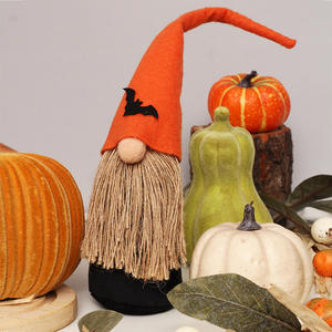 Decoración de Halloween, Muñeco de Tela de Seda con Forma de <span class=keywords><strong>Calabaza</strong></span>, Sin Rostro, Estilo Bosque, Anciano - Product Image 4