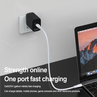Adaptateur secteur USB C GaN 25W, chargeur mural super rapide 2 ports PD+QC pour iPhone, tablettes, téléphones portables