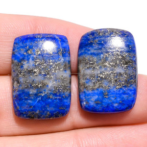 Lapis Lazuli Cabochon พลอยสีฟ้าธรรมชาติที่ดูเปล่งปลั่งผิวเรียบเนียนอัญมณีทรงหลวมคุณภาพสำหรับการทำเครื่องประดับ DIY - Product Image 3