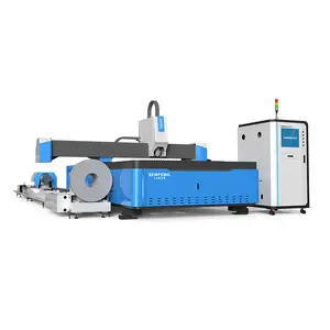 SENFENG raycus 1500 w tôle et tube fibre laser machine de découpe métal avec plate-forme unique à vendre