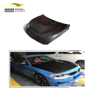 Jcsportline מלא סיבי פחמן מנוע מכסה המנוע עבור bmw f80 m3 f82 f83 f83 m4 2014-פחמן צד כפול 2015 פחמן צד