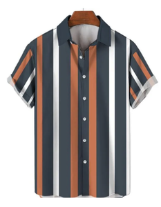 Chemises décontractées à manches courtes pour hommes, tendance été, tricotées, 150 grammes, impression numérique compressée, vente chaude - Product Image 5