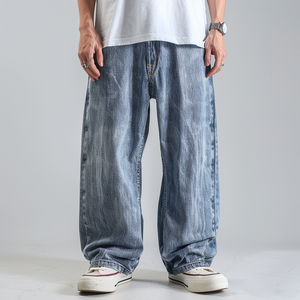 Pantalones vaqueros bordados con agujeros rotos personalizados al por mayor, pantalones vaqueros finos informales para <span class=keywords><strong>hombre</strong></span>, pantalones vaqueros clásicos para correr para <span class=keywords><strong>hombre</strong></span> joven - Product Image 2