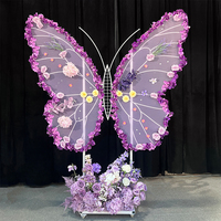 Fleur artificielle, papillon géant, décorations 3D, parfaites pour les décors de mariage et d'événements et les accessoires floraux