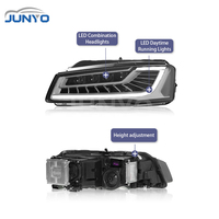 Ensemble de phares Junyo pour Audi A8 2011-2017, faisceau bas à haut, lentille LED Matrix Dragon Ball, feux de jour