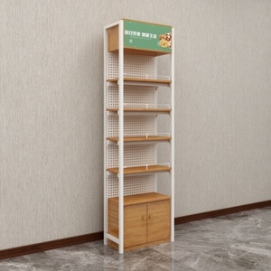 رف عرض معدني خشبي تجاري، رف متين للمتاجر، حامل عرض للملابس والكتب، بيع بالجملة - Product Image 3