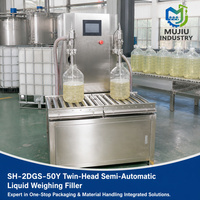 Machine de remplissage semi-automatique à double tête haute précision SH-2DGS-50Y pour liquides, destinée aux seaux et fûts en plastique de 5 à 50 kg pour l'alimentation