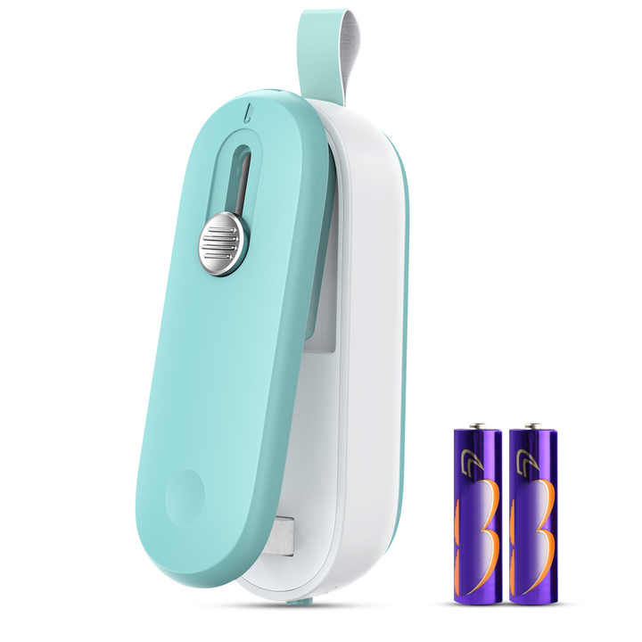 Mini Bag Sealer, Draagbare Handheld Warmte Vacuüm Voedsel Sealer Zak Sluitmachine, 2 in 1 Zak Sealer Heat Seal met Cutter en Afdichting for Plastic Zakken Snackzakken(Black