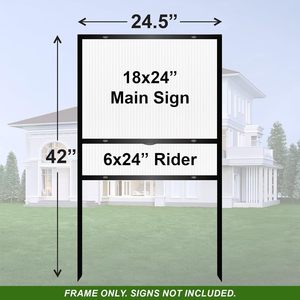 لافتة عقارية معدنية بإطار على شكل حرف H مقاس 18*24 بوصة مع حامل للبيع بالجملة - Product Image 2