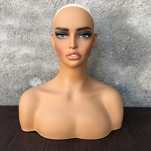 Mannequin réaliste de modèle de torse féminin avec des épaules de buste perruques chapeaux pour l'accessoire de beauté oreilles maquillage des yeux perruques lunettes affichage - Product Image 2