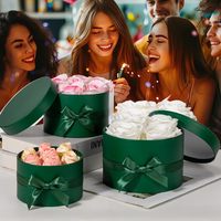 Seau en carton élégant de haute qualité Emballage portable en matériaux recyclés avec ruban Cadeaux Conteneurs de stockage décoratifs