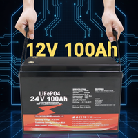 Batterie au lithium LiFePO4 rechargeable à décharge profonde 12V 24V 100Ah 200Ah 300Ah 400Ah 600Ah pour système solaire et camping-car