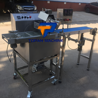 Machine à enrober, ligne de glaçage pour gaufrettes, biscuits, chocolat, noix, enrobeuse de biscuits pour les snacks et les gâteaux de vente au détail
