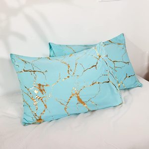 Bộ Chăn Ga Gối Bằng Vàng Đá Cẩm Thạch Kim Loại Lấp Lánh Bộ Chăn Ga Gối Ga Sang Trọng Sáng Bóng Cho Nam Nữ Cỡ <span class=keywords><strong>Queen</strong></span> 3 Cái - Product Image 4