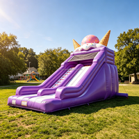 HANGXIN Toboggan gonflable personnalisé bleu pour enfants, trampoline et château gonflable combinés, en PVC, garantie 1 an, capacité maximale 20 personnes