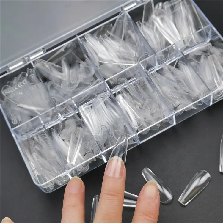Artificial Nails Private Label Long Ballerina Press on Nails for Women with Custom Packaging nail capsules