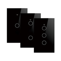Interrupteur intelligent de qualité américaine, universel, à commande tactile, avec panneau en verre trempé, compatible BT, WiFi et RF, pour une seule prise zéro.