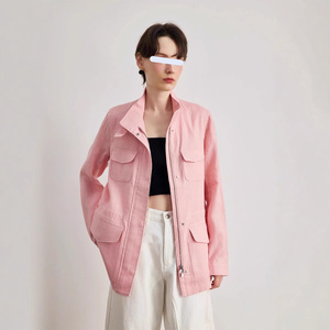 Nuova Giacca Bianca in <span class=keywords><strong>Lino</strong></span> da <span class=keywords><strong>Donna</strong></span> 2025 con 4 Tasche, Traspirante, con Zip, Vestibilità Slim in Vita, Leggera e Oversize - Product Image 3