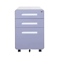 Meuble de classement mobile moderne en acier à 3 tiroirs avec serrure à clé, mobilier de bureau commercial durable pour salle de sport, bureau à domicile et salon