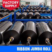 Pita Transfer Termal TTR Jumbo Roll 910mm*16300m 24mm Wax Resin Kompatibel untuk Printer Label Barcode