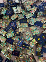Mahjong de luxe en acrylique double couche bleu nuit, Mahjong Kangourou Joker, Mahjong esthétique étoile bleue, tuiles bleues scintillantes en acrylique