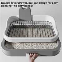 Toilette pour chien extra-large en gros, intégrée, à panneau plat, anti-éclaboussures, double couche, design amovible pour un nettoyage facile