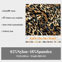 Lots en stock de tissus respirants en nylon, polyamide et élasthanne, extensibles dans les quatre sens, à imprimé léopard personnalisé, pour maillots de bain, jupes et lingerie