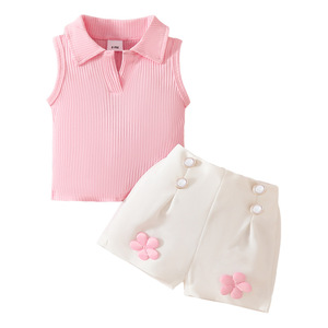 Completo 2025 da bambina vestito carino da bambina Top Set moda estiva <span class=keywords><strong>1</strong></span> 4 anni 2 pezzi Set da bambina <span class=keywords><strong>vestiti</strong></span> estivi da bambina - Product Image 1