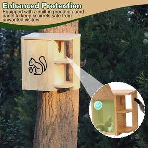 Casa Moderna Personalizable para Ardillas de Madera <span class=keywords><strong>con</strong></span> Porche Exterior Ampliado y Diseño de Animales para Ardillas y Mascotas - Product Image 2