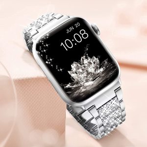 <span class=keywords><strong>Correa</strong></span> de Repuesto de Acero Inoxidable <span class=keywords><strong>para</strong></span> Reloj de Lujo, <span class=keywords><strong>Correa</strong></span> con Diamantes <span class=keywords><strong>para</strong></span> Mujer, Compatible con <span class=keywords><strong>Iwatch</strong></span> 9/8/7/6/5/4/3 - Product Image 5