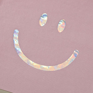 Hanlin Paper Napkins 33cm Square Pink Purple Smiley Face Gold Foil Themed Party Use - Product Image 2