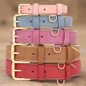 Ensemble collier et laisse pour chiot en cuir PU, collier pour chien en cuir PU souple et laisse de promenade réglable pour chien de petite et grande taille - Product Image 5