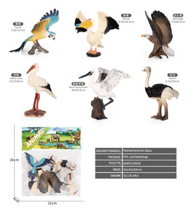 BEFLY Juego de Figuras de Animales de Simulación de Aves: Búho, Águila, Flamenco, Avestruz, Loro, Modelo de Aves de Plástico 3D Pintado en PVC Realista - Product Image 3
