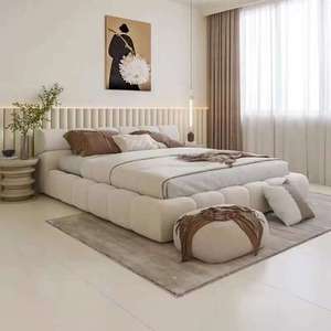 Set di Mobili di Lusso in Stile Moderno Personalizzato, <span class=keywords><strong>Letto</strong></span> Matrimoniale Completo, Struttura <span class=keywords><strong>Letto</strong></span> in Pelle di Design per <span class=keywords><strong>Hotel</strong></span> e Camera da <span class=keywords><strong>Letto</strong></span> Domestica - Product Image 2