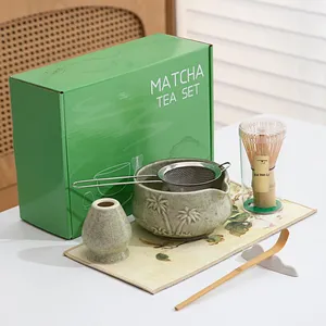 NEWELL Juego <span class=keywords><strong>de</strong></span> Té Ceremonial Estilo Japonés Transfronterizo con Tazón <span class=keywords><strong>de</strong></span> Matcha <span class=keywords><strong>de</strong></span> Cerámica con Diseño <span class=keywords><strong>de</strong></span> Palmera <span class=keywords><strong>de</strong></span> <span class=keywords><strong>Coco</strong></span> y Batidor <span class=keywords><strong>de</strong></span> Bambú, Estilo Dinastía Song - Product Image 1
