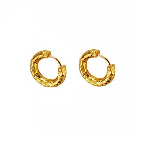 ANENJERY Simple Geometric Golden <strong>Silver</strong> Color Metal Small <strong>Huggies</strong> for Women Men Jewelry Texture Pattern Circle Hoop Earrings - Product Image 1