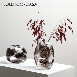 <span class=keywords><strong>Vase</strong></span> en <span class=keywords><strong>verre</strong></span> simple et moderne, soufflé à la main, style nordique de luxe, décoration florale pour la maison, vente en gros, design minimaliste pour mariage, FLOLENCO <span class=keywords><strong>CASA</strong></span> - Product Image 1