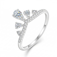 Bague en Moissanite en Argent Sterling 925, Forme Poire 3x5mm, Couleur D VVS1, Couronne en V, 2 Couleurs, Bijoux pour Femme