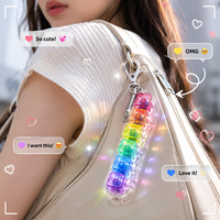 Customizable Anime Acrylic UV Printed Square Design Light Keychain Keycap Switch Fidget Clicker Lightweight Stress Relief Toy