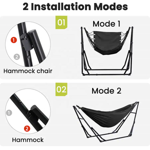 Hamaca y Silla Colgante con Soporte Plegable, Juego de Soporte Portátil de Doble Uso para <span class=keywords><strong>Hamacas</strong></span> de Interior y Exterior - Product Image 4