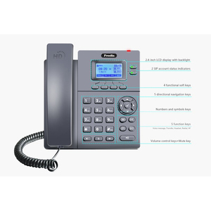 プロリン工場製ベーシックIP電話、2つのSIPアカウント、統合コミュニケーション、WiFiおよびPoEネットワーク対応 - Product Image 2