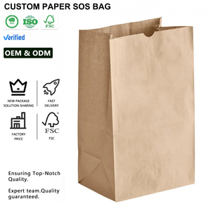 Custom Logo Printing Heavy Duty Bolsas Papel <strong>Brown</strong> Craft <strong>Paper</strong> <strong>Kraft</strong> SOS <strong>Bag</strong> Takeaway For Store Food Bakery Bread Delivery Lunch - Product Image 6