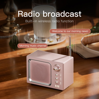 Haut-parleur de sommeil à bruit blanc au design rétro mini-téléviseur - Sans fil pour sortie 5.3 10W, éclairage LED RGB, radio portable alimentée par batterie